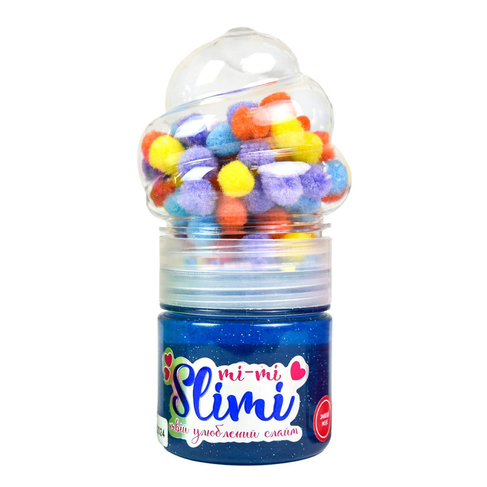 Игрушка-антистресс Слайм Mi-mi Slimi 71827ST(Blue) с помпонами опт, дропшиппинг