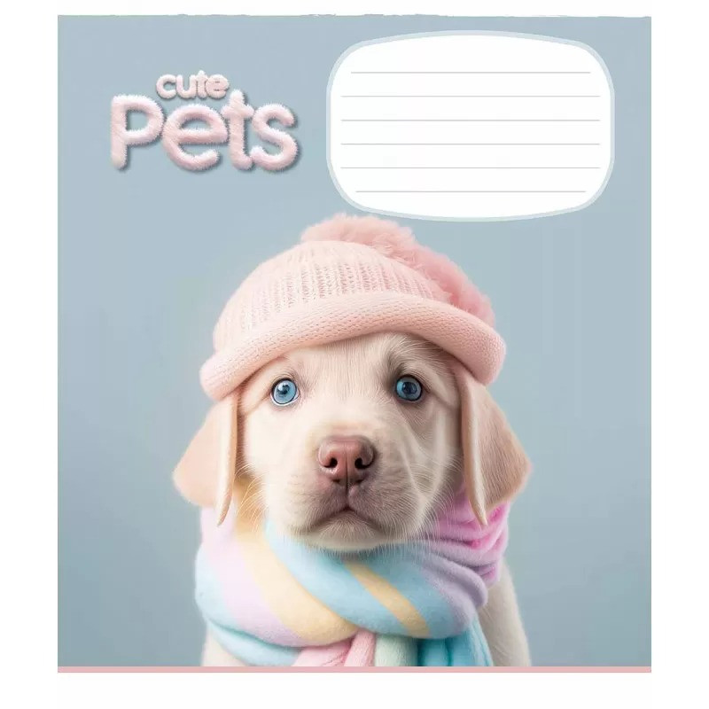 Зошит учнівський Cute pets 018-3253K-4 в клітинку на 18 аркушів - гурт(опт), дропшиппінг 
