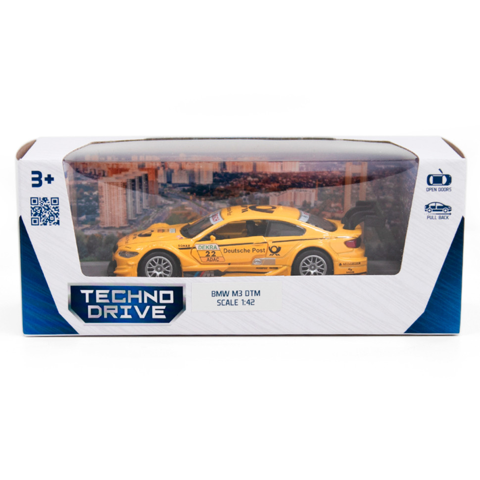 Детская автомодель BMW M3 DTM TechnoDrive 250257 желтый опт, дропшиппинг