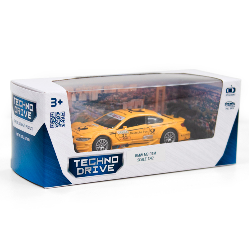 Детская автомодель BMW M3 DTM TechnoDrive 250257 желтый опт, дропшиппинг