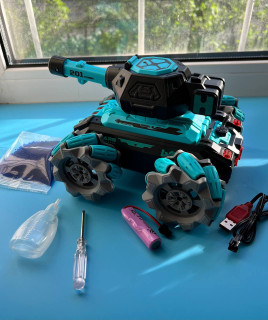 Танк на радіокеруванні KT907A(Turquoise) стріляє гелем, звук, світло