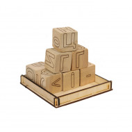 Набор деревянных кубиков 172193 с буквами и математическими символами