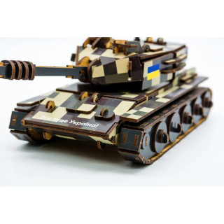 Деревянный 3D конструктор Танк 162-0074, 162 детали