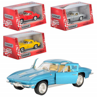 Детская модель машинки Corvette "Sting Rey" 1963 Kinsmart KT5358W инерционная, 1:32