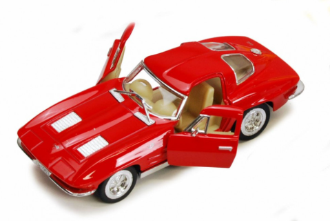 Детская модель машинки Corvette "Sting Rey" 1963 Kinsmart KT5358W инерционная, 1:32