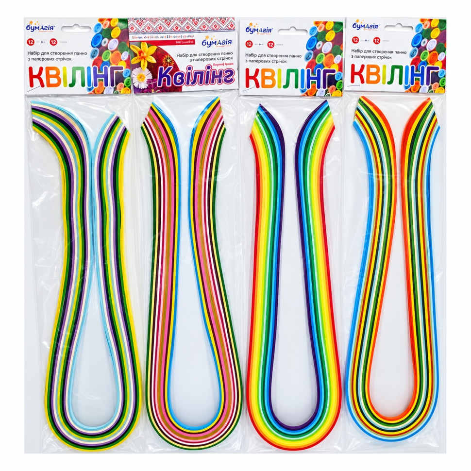 Набір для квілінгу МІХ Kvil-miks-3mm-70cm 3мм х70 см, 12 кольорів по 12 стрічок - гурт(опт), дропшиппінг
