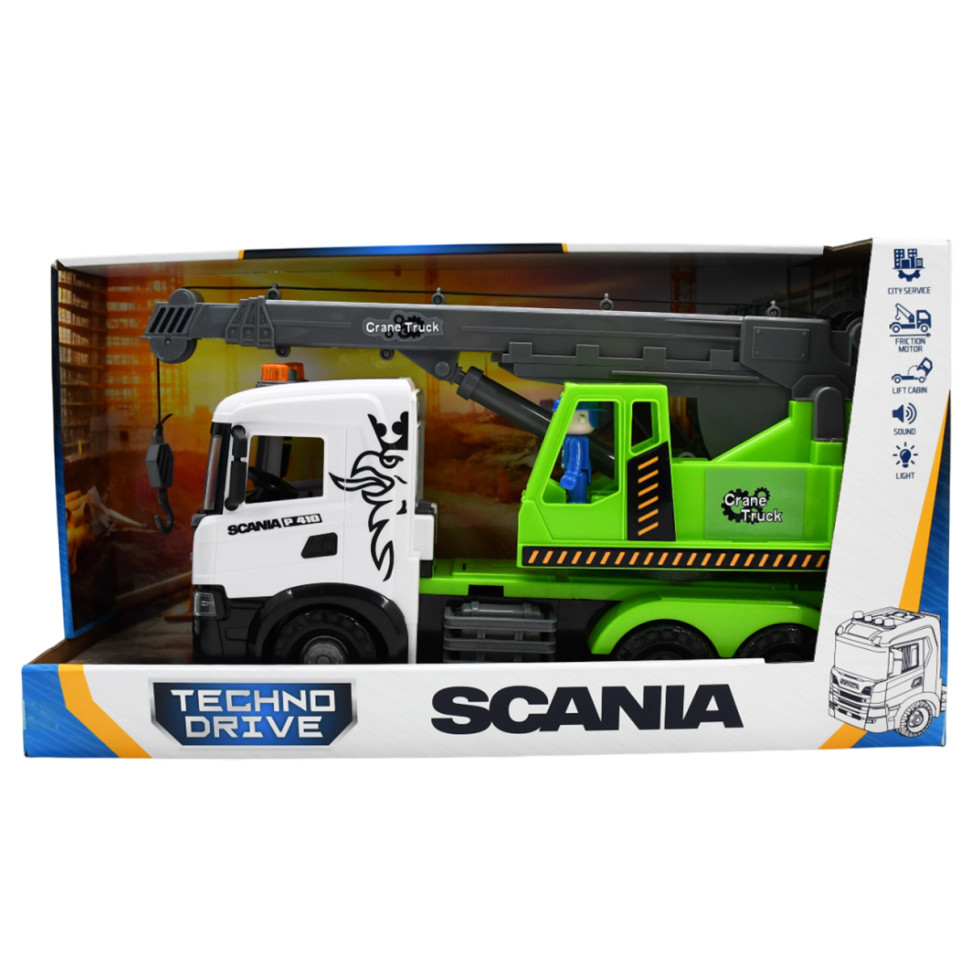 Игровой набор Автокран Scania TechnoDrive 3006KS со светом и звуком опт, дропшиппинг