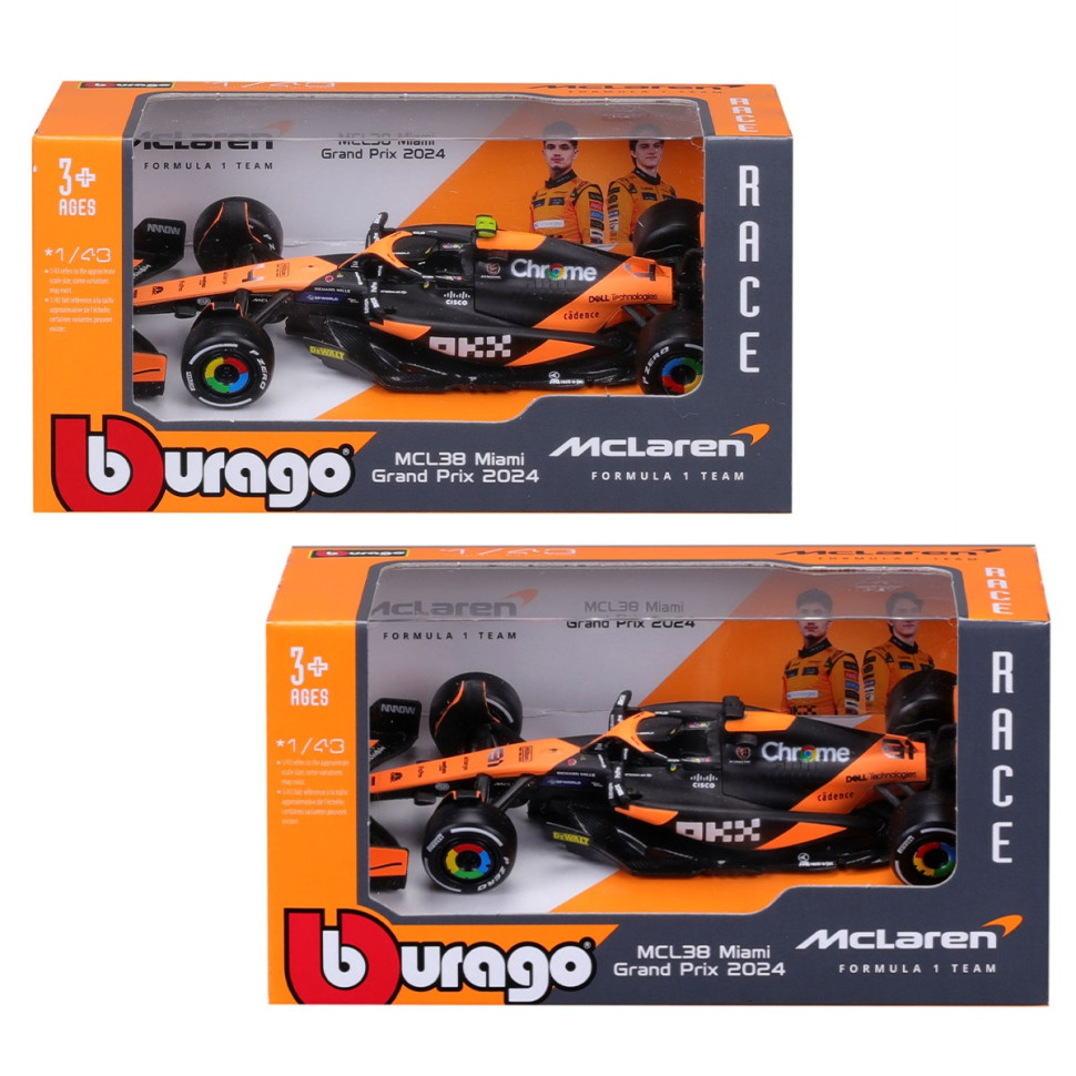Автомодель MCLAREN F1 MCL38 (2024) Bburago 18-38214 масштаб 1:43 - гурт(опт), дропшиппінг