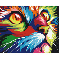 Картина по номерам "Радужный кот" Brushme BS4228, 40х50см