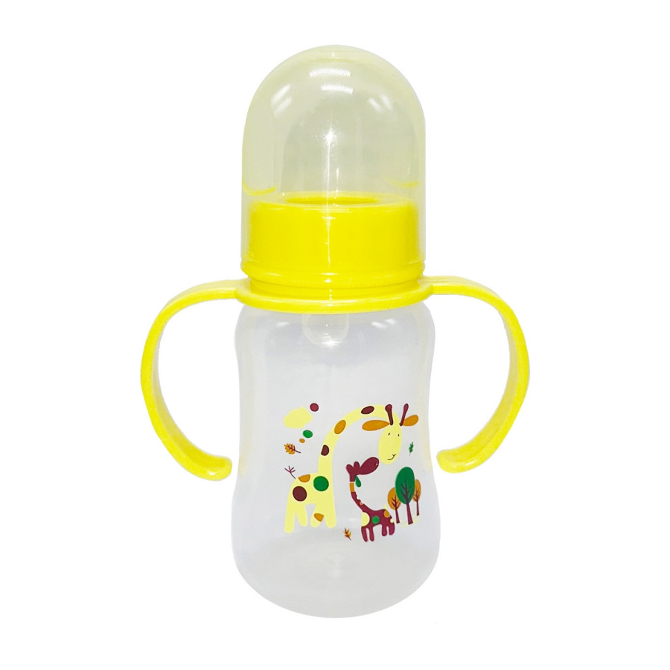 Пляшечка для годування з ручками MGZ-0205(Yellow) жовтий, 150 мл - гурт(опт), дропшиппінг 