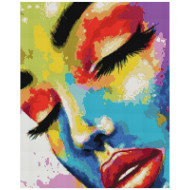 Алмазная мозаика "Женщина в красках" Виктория Черная DBS1001  Brushme 40х50 см