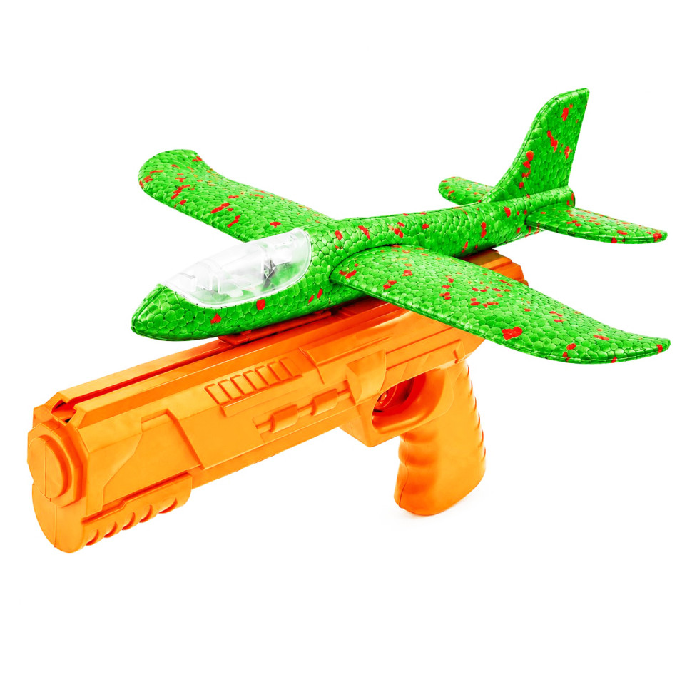 Ігровий набір Літак на запуску TD202375(Green-Orange) 23 см, зі світлом - гурт(опт), дропшиппінг