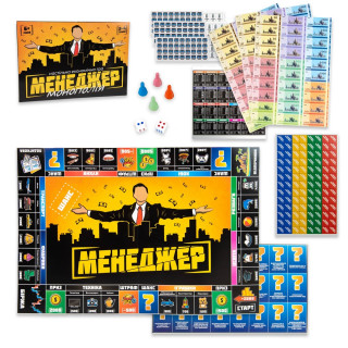 Настольная игра "Менеджер Монополия" 30342 игровое поле, фишки, кубики
