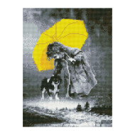 Алмазная мозаика "Девочка с зонтиком" EJ1400, 40х30 см