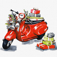 Картина по номерам "Рождественский мотоцикл" ©fashionillustration_tania KHO5011 30х30 см