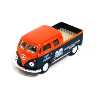Детская модель машинки Volkswagen Bus Double Cab Pickup Delivery 1963 Kinsmart KT5396W инерционная, 1:34