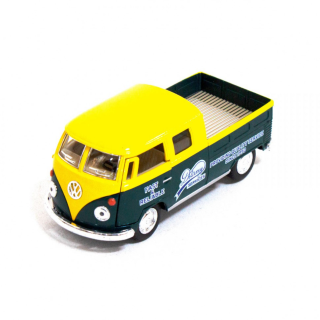 Детская модель машинки Volkswagen Bus Double Cab Pickup Delivery 1963 Kinsmart KT5396W инерционная, 1:34