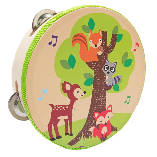 Деревянная игрушка Бубен "Животные" MD 0367-37 диаметр 15 см