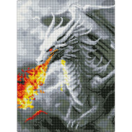 Алмазная мозаика без подрамника "Огнедышащий дракон" с АВ стразами AMC7832 30х40см