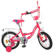 Велосипед дитячий PROF1 Y14302N 14 дюймів, малиновий