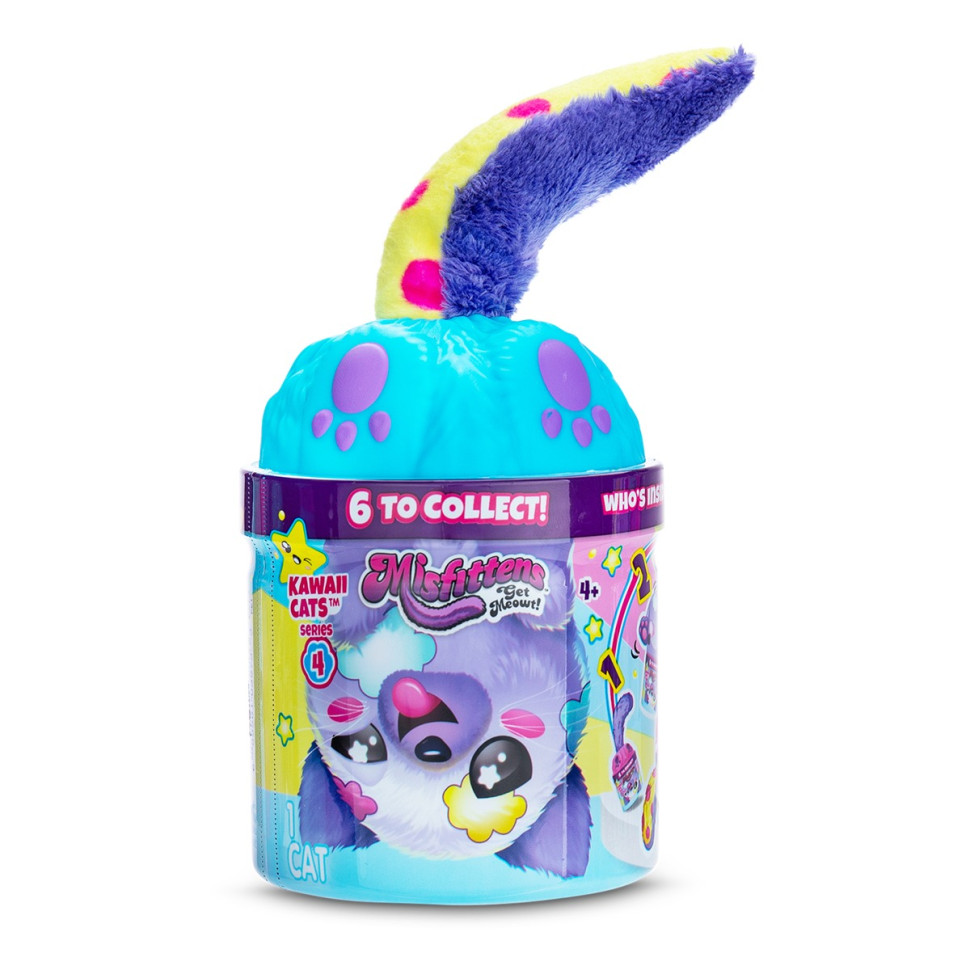 Мягкая игрушка Котик в банке MINI W4 MISFITTENS 03948(W4) в ассортименте опт, дропшиппинг