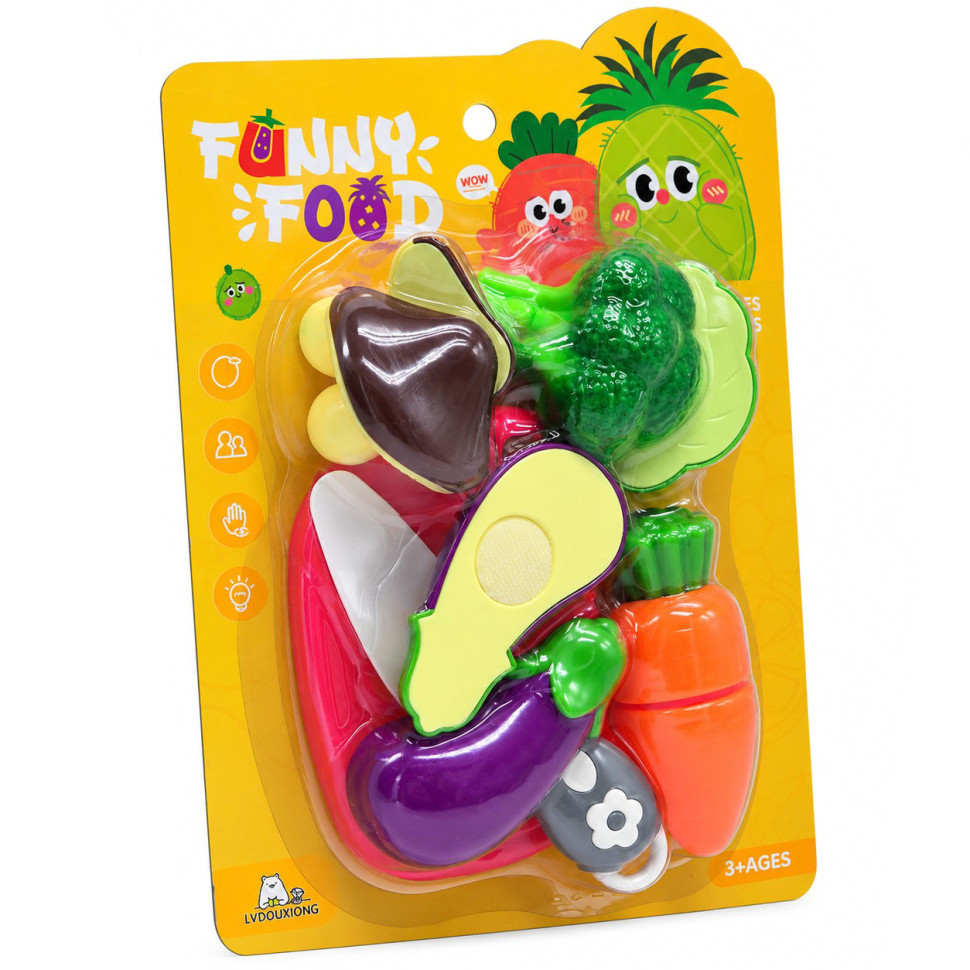 Игровой набор продуктов на липучке Funny Food 228R5-5 с ножом и досточкой опт, дропшиппинг