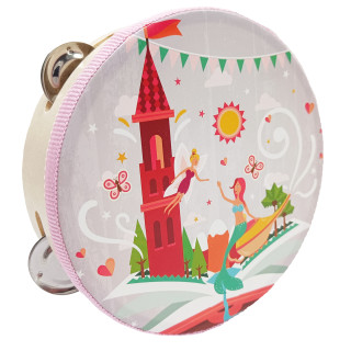 Деревянная игрушка Бубен "Башня" MD 0367-36 диаметр 15 см