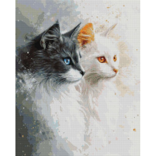 Алмазная мозаика "Два милых котика" DBS1261, 40х50 см