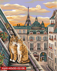 Картина по номерам "Коты на крыше" Danko Toys KpNe-40х50-02-06 40x50 см