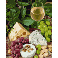 Картина по номерам "Белое вино с сыром" Идейка KHO5658 40x50 см