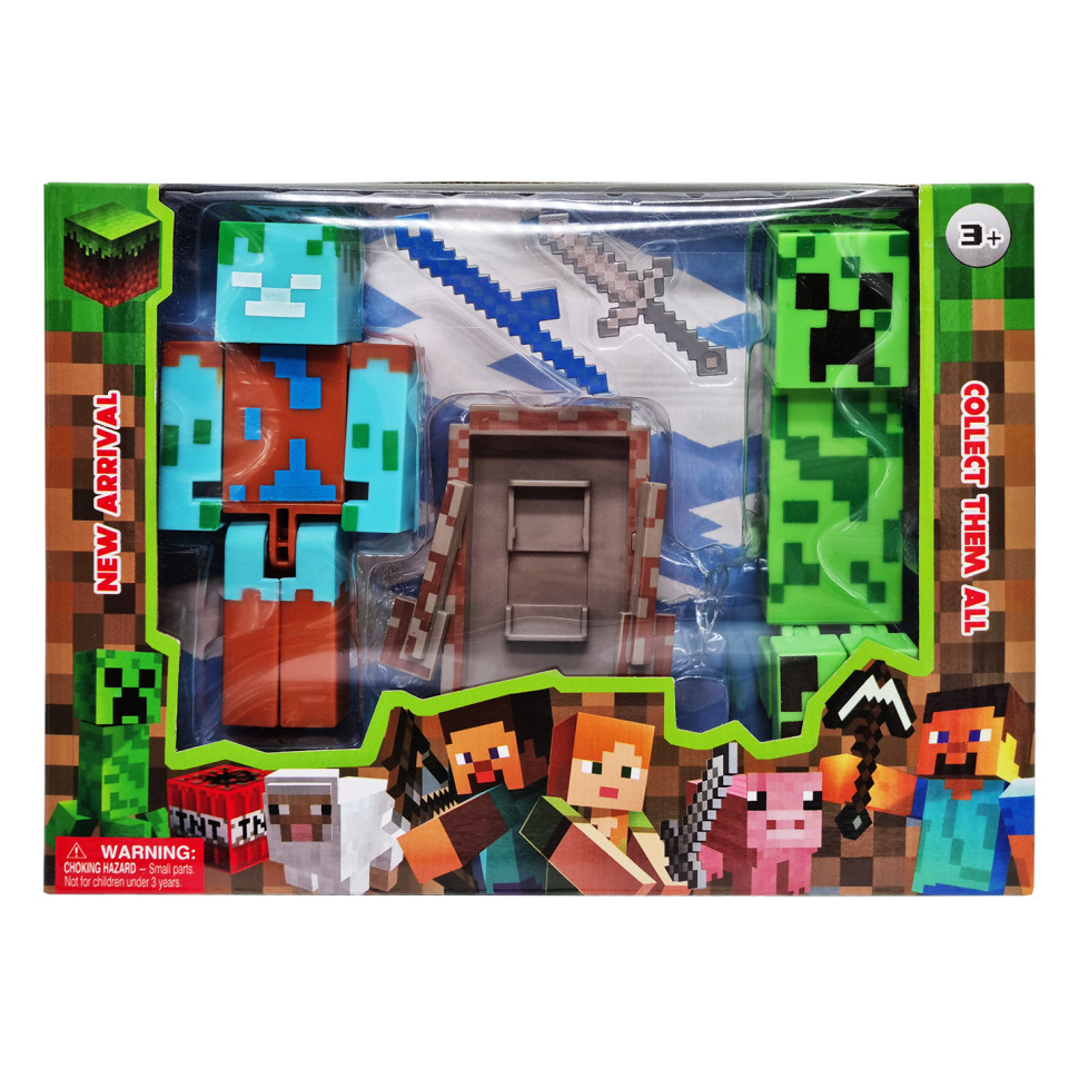 УЦЕНКА!!! Игровой набор фигурок Майнкрафт Крипер и Утопленник Bambi 48111-4-UC с аксессуарами опт, дропшиппинг