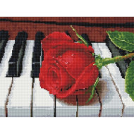 Алмазная мозаика "Роза на рояле" EJ929, 40х30 см