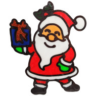 Силиконовая наклейка на стекло "Санта Клаус держит подарок" 13-63-02, 20 х 15 см