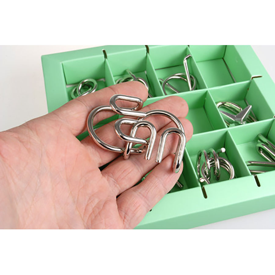 Набор головоломок Metall Puzzles green Eureka 3D Puzzle 473357, 10 головоломок опт, дропшиппинг