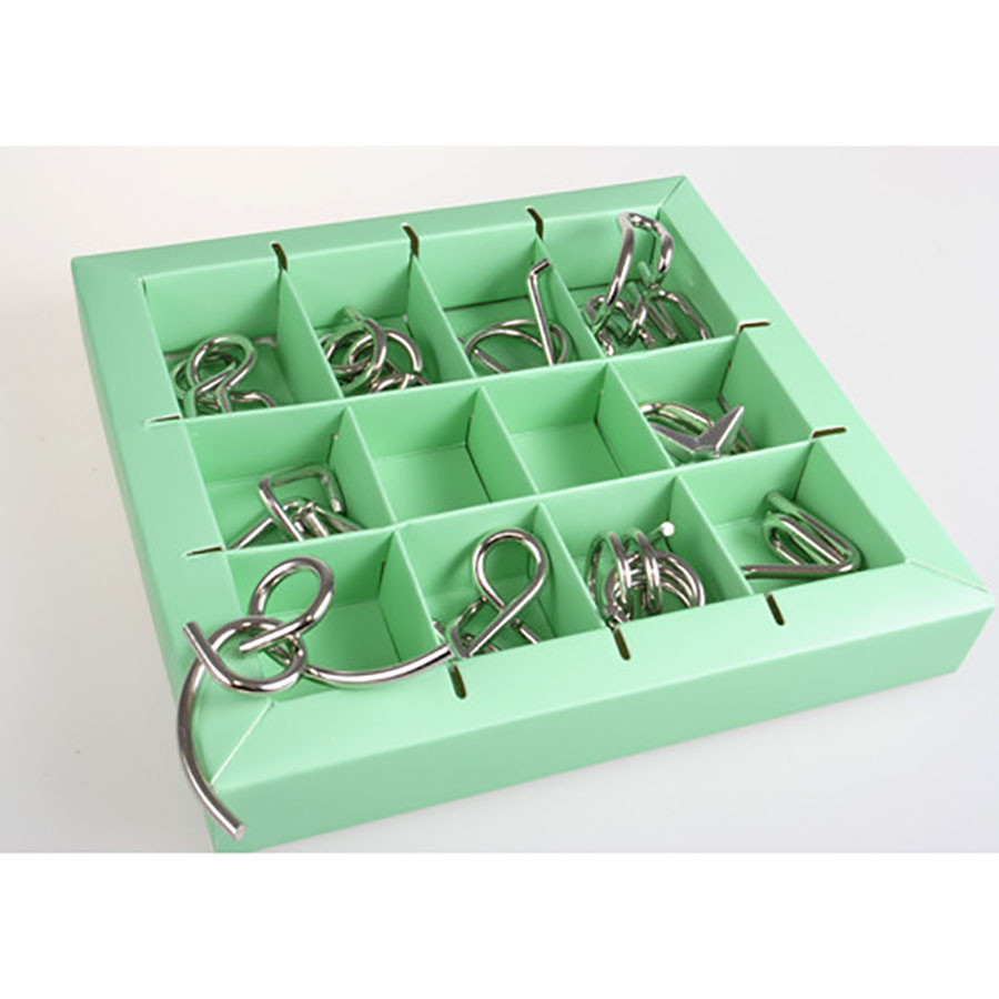 Набор головоломок Metall Puzzles green Eureka 3D Puzzle 473357, 10 головоломок опт, дропшиппинг