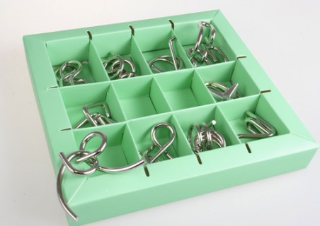 Набор головоломок Metall Puzzles green Eureka 3D Puzzle 473357, 10 головоломок                    