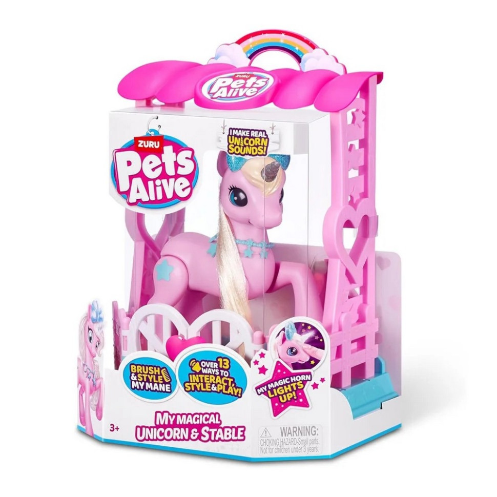 Интерактивный игровой набор Волшебный единорог в домике Pets Alive S2 9545 со светом и звуком опт, дропшиппинг