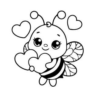Детская раскраска пальчиковыми красками "Пчелка с сердечками" 15635-AC 25х25 см