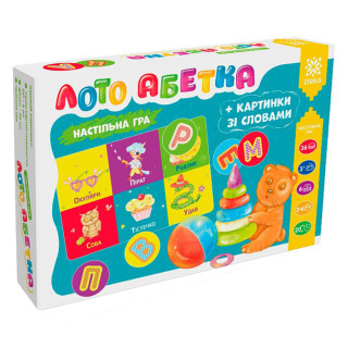 Настольная игра Лото алфавит 129232 картинки со словами