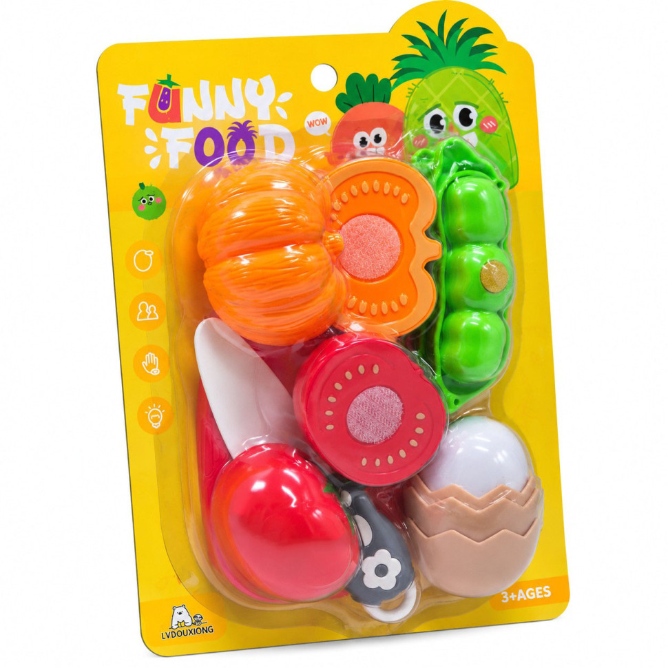 Игровой набор продуктов на липучке Funny Food 228R5-7 с ножом и досточкой опт, дропшиппинг
