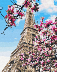 Картина по номерам. Brushme "Цветение магнолий в Париже" GX32320, 40х50 см                                    