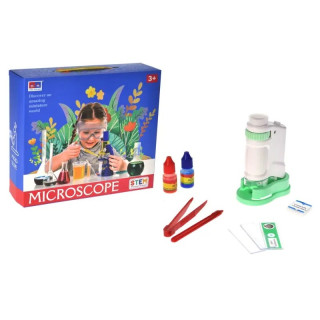 Детская игрушка "Микроскоп" 3108B(Pink) щипцы, стекло в комплекте