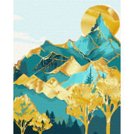Картина по номерам "Горные вершины" KHO5104 с красками металлик 40х50 см