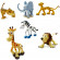 Детские фигурки диких животных P 2901-6 лев, тигр, жираф, зебра, леопард, слон опт, дропшиппинг