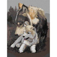 Картина по номерам "Волчья нежность" KHO4385 30х40 см