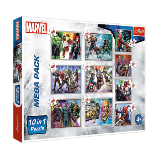 Пазлы - (10в1) "Герои MARVEL" Trefl 90374, 332 элемента