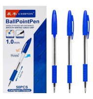 Ручка синяя масляная поворотная CHIFON COLOR-IT 1081SP блок 50 шт