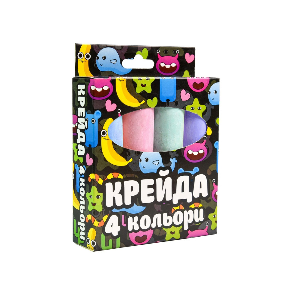Мел для рисования на асфальте 50115ST 4 штуки, разноцветные опт, дропшиппинг