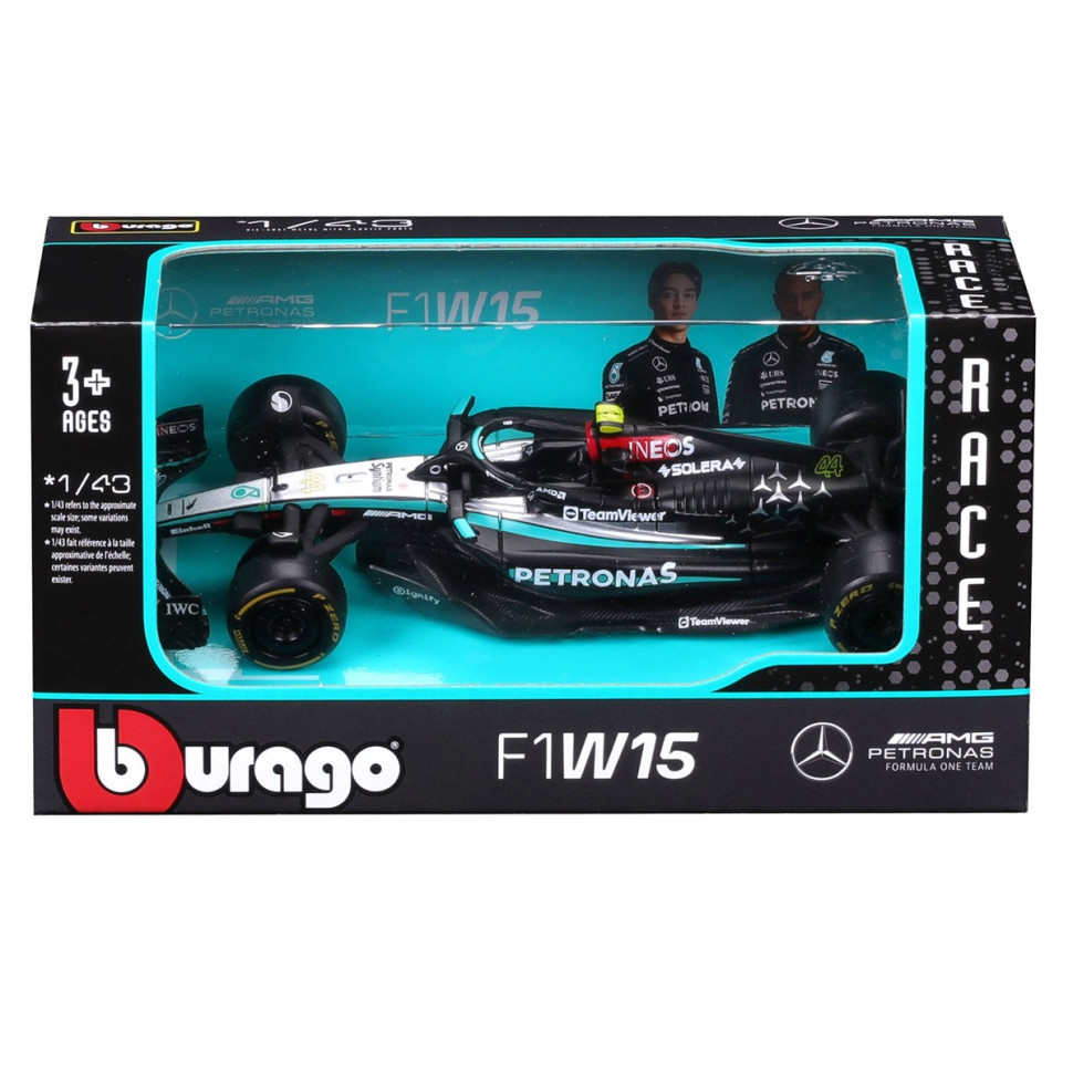 Коллекционная автомодель Mercedes-AMG F1 W15 Performance (2024) Bburago 18-38208, 1:43 масштаб опт, дропшиппинг