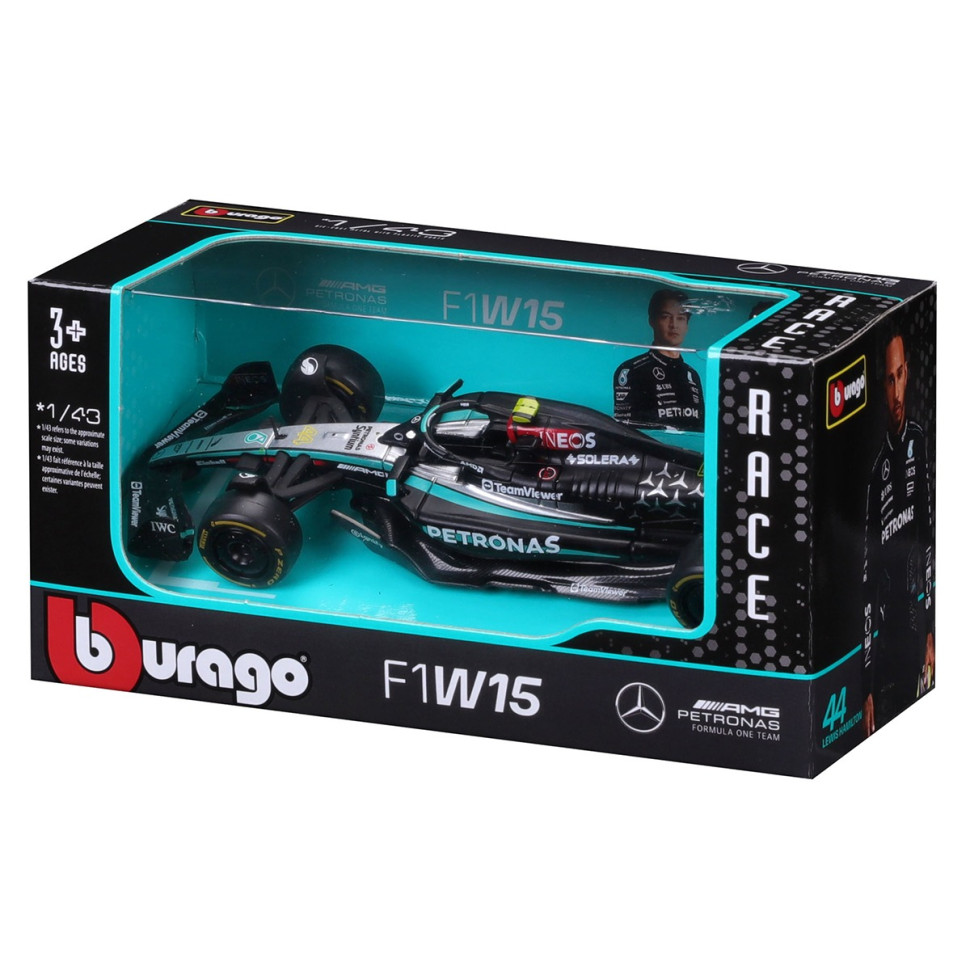 Коллекционная автомодель Mercedes-AMG F1 W15 Performance (2024) Bburago 18-38208, 1:43 масштаб опт, дропшиппинг